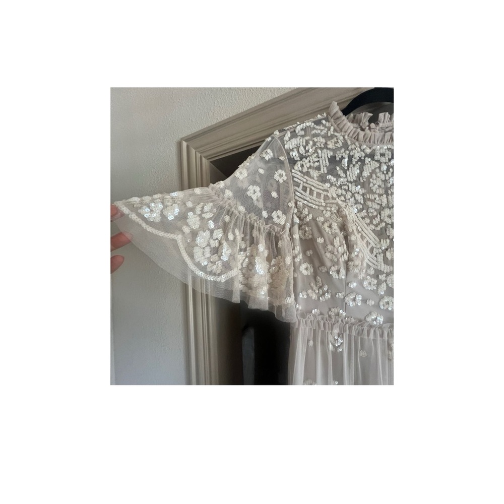Mac Duggal 9143 Short Sleeve Cocktail Party Dress Nude SIZE 4 NWT - Picture 7 of 9